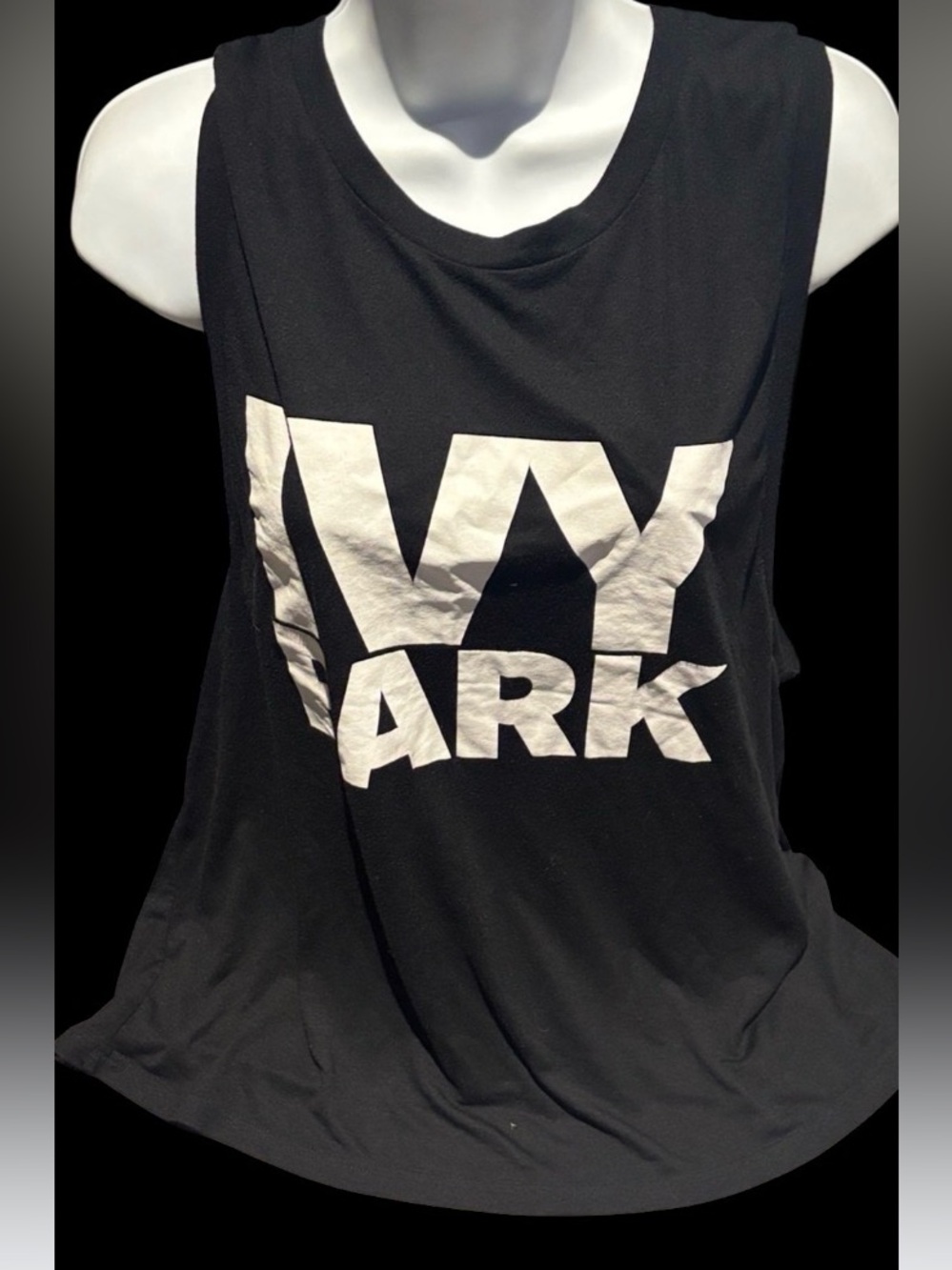 IVY PARK Black Sleeveless Graphic Tank with White 'IVY PARK' Logo